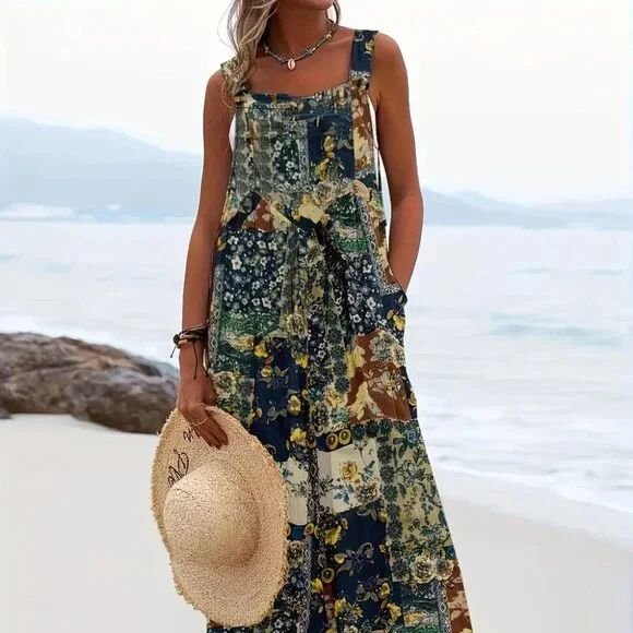 LADIES PATCHWORK JUMPSUIT NWT - Picture 3 of 8